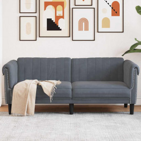 Sofa Dark grey Velvet (100% polyester), plywood, solid ...