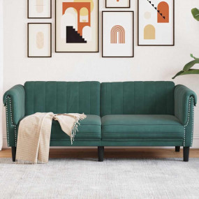 Sofa Dark Green Velvet (100% polyester), plywood, solid...