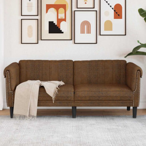 Sofa Brown Faux suede leather (100% polyester), plywood...