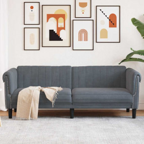 Sofa Dark grey Velvet (100% polyester), plywood, solid ...