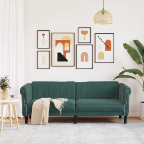 Sofa Dark Green Velvet (100% polyester), plywood, solid...