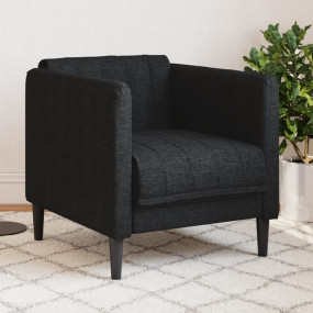 Sofa Chair Black 100% Polyester, Plywood, Solid Wood Si...