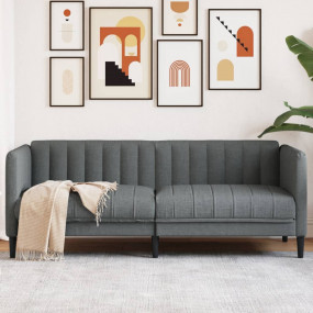 Sofa Dark grey Polyester fabric, plywood, solid wood, f...