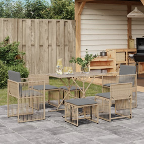 Garden Dining Set Beige
