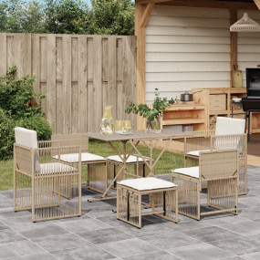 Garden Dining Set Beige, Cream White