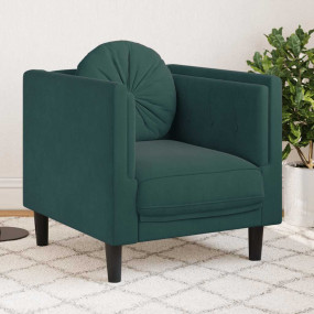 Sofa Chair Dark green Velvet, plywood, solid wood Stand...