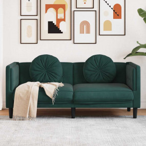 Sofa Dark Green 100% polyester, plywood, solid wood