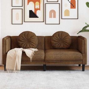 Sofa Brown Faux suede leather (100% polyester), plywood...