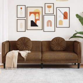 Sofa Brown Faux suede leather (100% polyester), plywood...