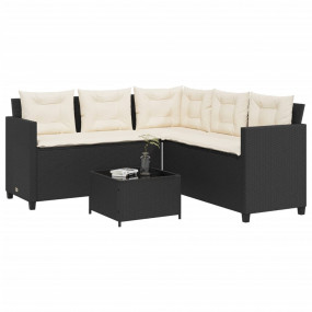 Garden Sofa Black, Cream White