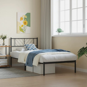 Metal Bed Frame Black Steel Twin Single Bed Frame Recta...