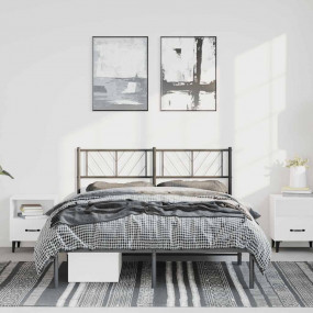Metal Bed Frame Black Powder-coated steel Double Bed Fr...