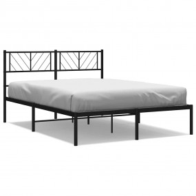 Metal Bed Frame Black Powder-Coated Steel King Size