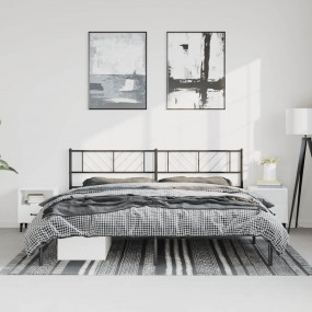 Metal Bed Frame Black Steel 76 x 80 in Metal Bed Frame