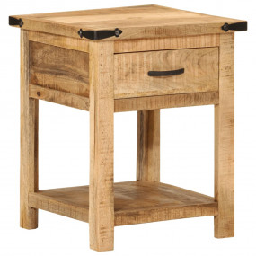 Bedside Cabinet Natural wood Solid mango wood 15.7x15.7...