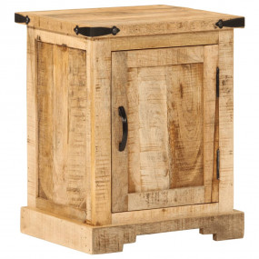 Bedside Cabinet Natural Solid mango wood Compact Bedsid...