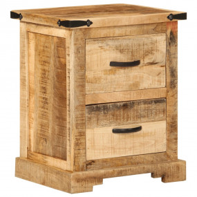Bedside Cabinet Natural Mango Wood Solid Mango Wood, En...