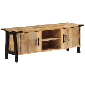 TV Cabinet Natural Wood Solid Mango Wood 43.3 x 13.8 x ...