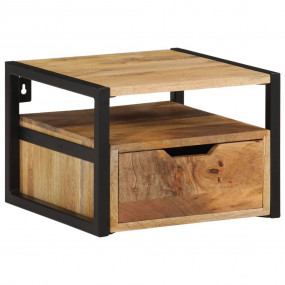 Wall-mounted Bedside Cabinet Natural Wood Solid acacia ...