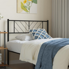 Headboard Black Steel Tall Twin Durable Headboard Recta...