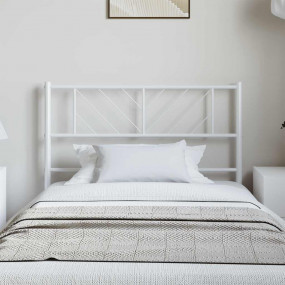 Headboard White Powder-Coated Steel 39.4 in tall single...