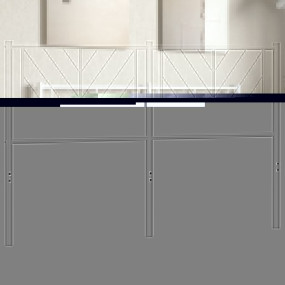Headboard White Steel 47.2 in wide Classic/Traditional