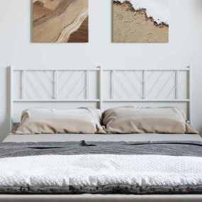 Headboard White Steel Double Durable Metal Headboard