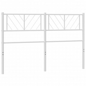 Headboard White Powder-Coated Steel Tall Double Durable
