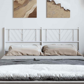 Headboard White Powder-Coated Steel 59 inches for a dou...