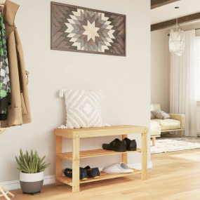 Shoe Rack Natural Bamboo 3-Tier Modern Shoe Storage