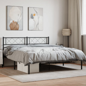 Metal Bed Frame Black Powder-Coated Steel 47.2 x 78.7 i...