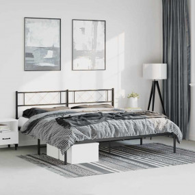 Metal Bed Frame Black Powder-coated steel Double Metal ...