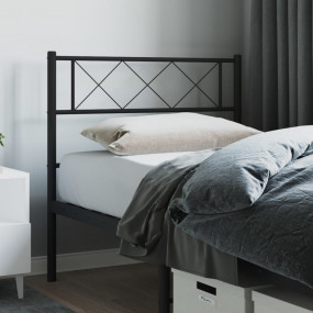 Headboard Black Powder-coated steel Tall Twin Durable H...