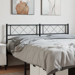 Headboard Black Steel Tall Durable Headboard Rectangula...