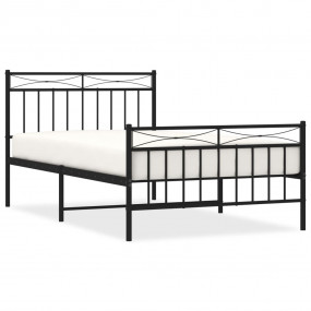 Bed Frame Black Powder-coated Steel 42.1 x 79.9 in Bed ...