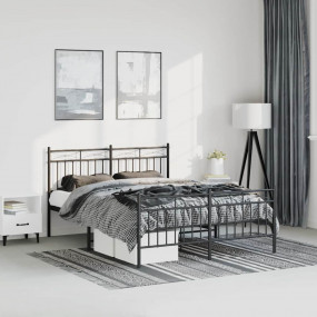 Bed Frame Black Powder-coated steel Double Bed Frame