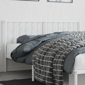 Headboard White Steel Tall Double Bed Durable Headboard