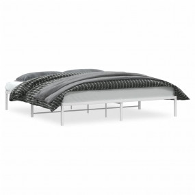 Bed Frame White Steel Double Bed Frame Rectangular Mode...