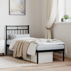 Bed Frame Black Steel Twin Bed Frame Rectangular Modern