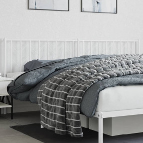 Headboard White Steel Tall Double Durable Headboard