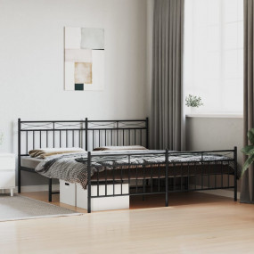 Bed Frame Black Powder-coated steel Super King Bed Fram...