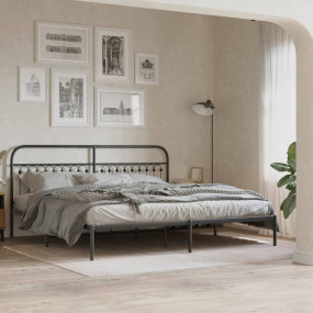 Bed Frame Black Steel 79 x 79 in Bed Frame Rectangular ...