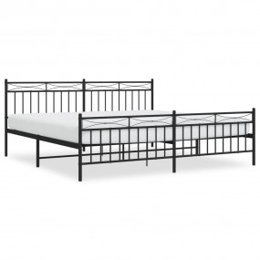 Bed Frame Black Steel Double Storage Bed Frame Rectangu...