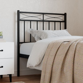 Headboard Black Steel Tall Twin Durable Black Headboard