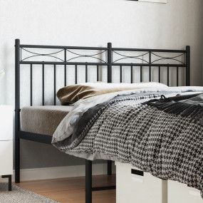 Headboard Black Steel Double Bed Sturdy Headboard Recta...
