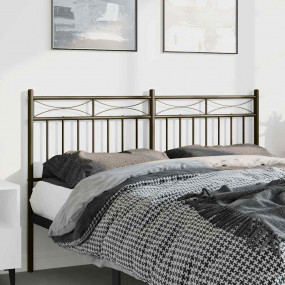 Headboard Black Powder-Coated Steel Tall Double Durable
