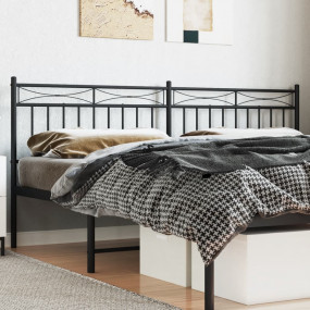 Headboard Black Powder-coated steel Tall Black Headboar...