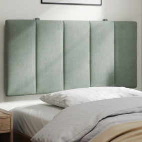 Headboard Cushion Light grey Velvet (100% polyester), F...