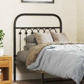 Headboard Black Steel Tall Single Durable Headboard