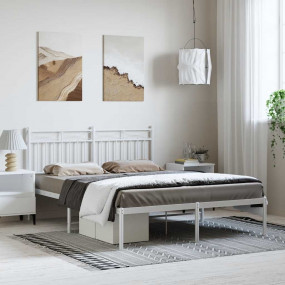 Bed Frame White Powder-coated steel Double Bed Frame